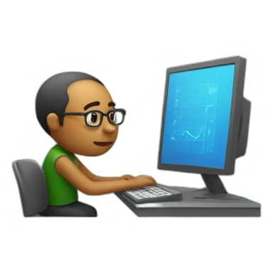 mathematician programmer sitting at the computer sticker