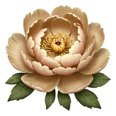 beige peony flower sticker