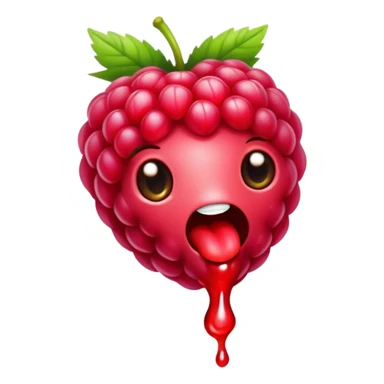 A raspberry easts a raspberry sticker