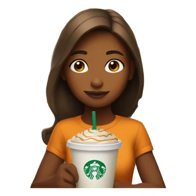 Girl drinking a pumpkin spice from Starbucks sticker