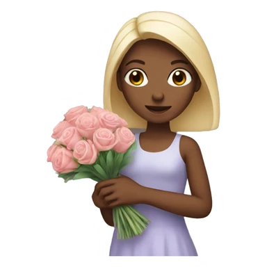 Girl holding bouquet  sticker