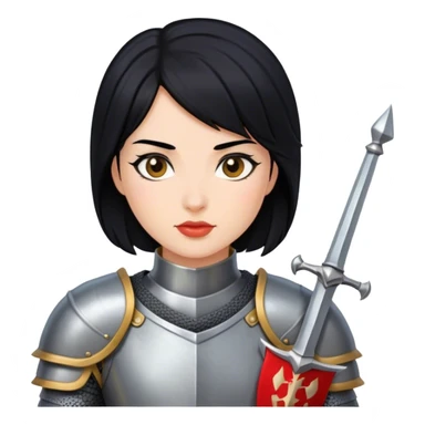 woman knight black hair sticker