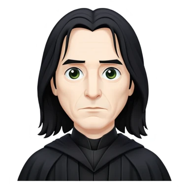 Severus Snape with long black hair and black robes sticker