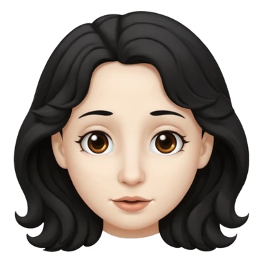 White skin Black wavy hair brown eyes big nose naked boobs sticker