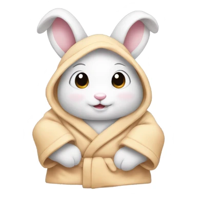 bunny rabbit wearing bathrobe sticker