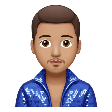 Mark Calderon, R&B Singer (b. 1970) from Color Me Badd with brown hair, periwinkle sequin outfit sticker