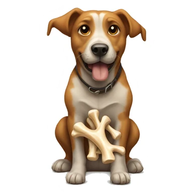 The dog eats bones sticker