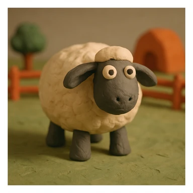 sheep in claymation style sticker