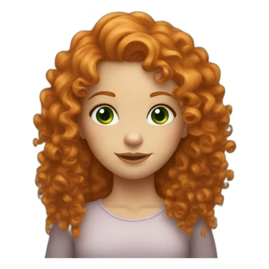curly haired ginger girl with green eyes sticker
