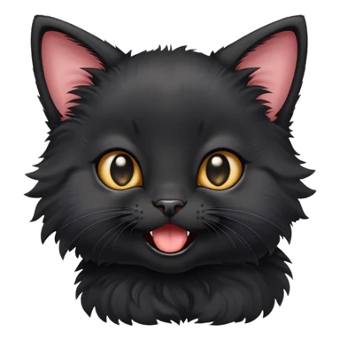 Cute Black kitten that says 'No'  sticker