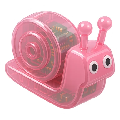 pink robot snail sticker