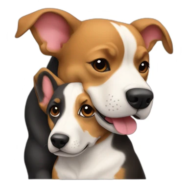 Dark Pitbull and Pembroke Welsh Corgi Hugging sticker