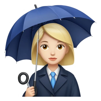 a person holding an umbrella sticker