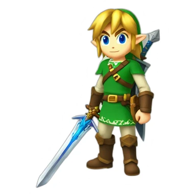All body of Link of Zelda Totk with master sword in hand sticker