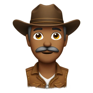 Cowboy with a mustache and eyes closed sticker