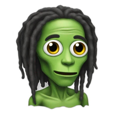 Bob Marley as an alien sticker