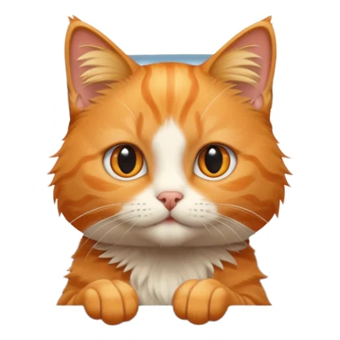 cat peeking out of a car window, emoji style sticker