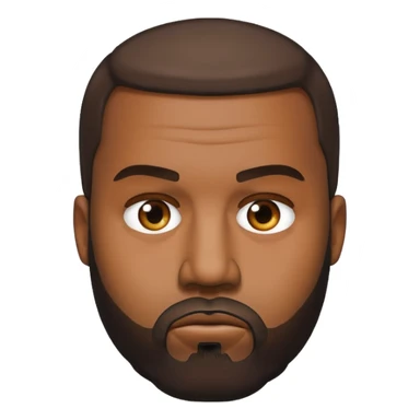 Kanye West emoji serious face with a beard sticker