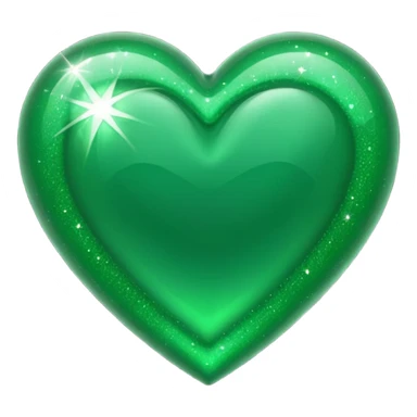 Green heart with sparkle sticker