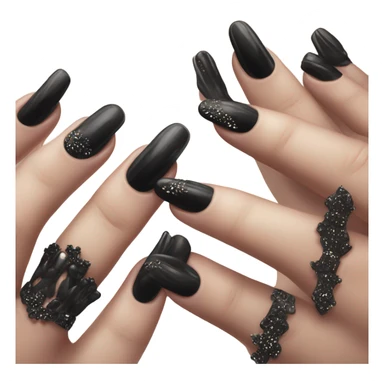 black nails sticker