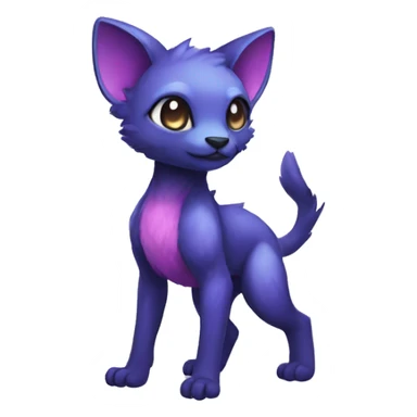 Cute cool black blue purple pink animal hybrid Fakemon full body sticker