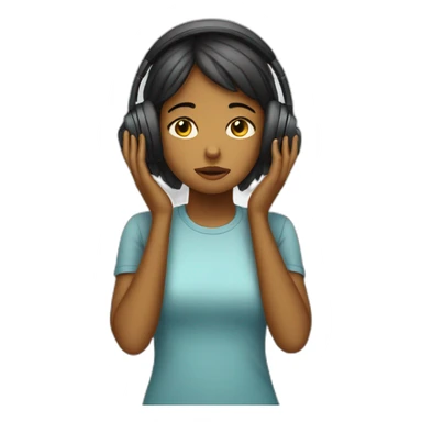 a girl listening to sad songs sticker