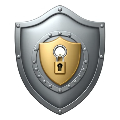 shield with a lock symbol inside sticker