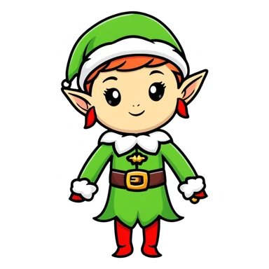 elegant female elf sticker
