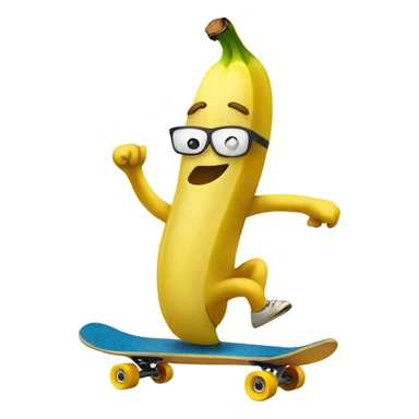 Banana riding a skateboard sticker