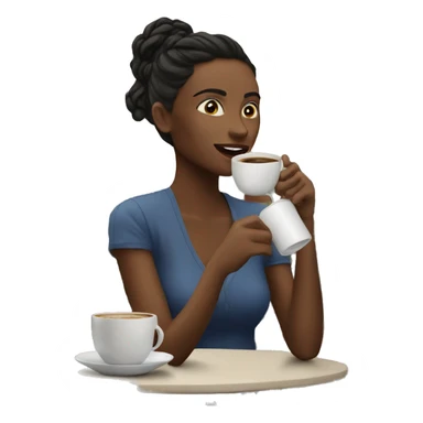 WOMAN dRINKING COFFEE AT MY PATIO sticker