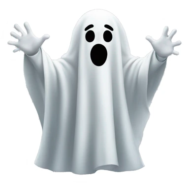 A ghost making 2 with his hand sticker