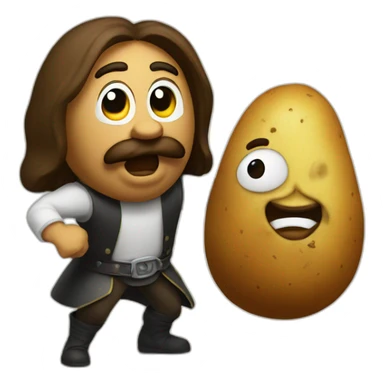 mr potato fighting jesus sticker