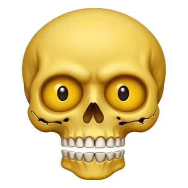 half face very hungry emoji, another half angry skull skeleton sticker