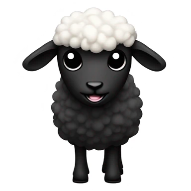 Sheepish lol tongue out shrugging shoulders make it black a goth sheep sticker