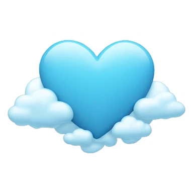 light blue heart + cloud + city sticker