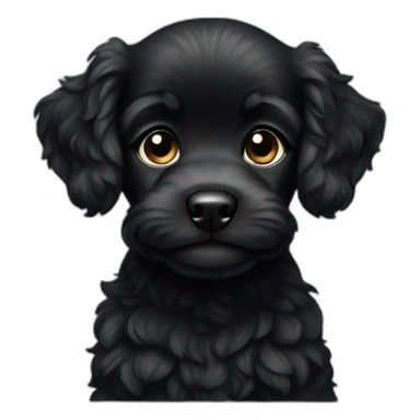 Caniche black puppy sticker