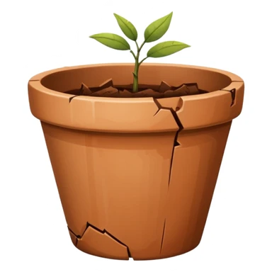 broken empty flower pot with out emojis sticker