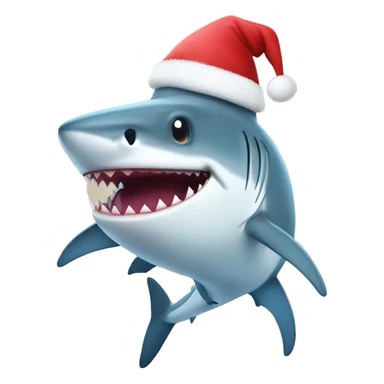 Jeff the shark with Christmas hat sticker