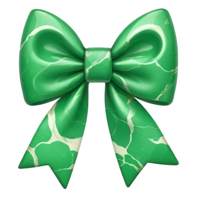 marble green bow sticker