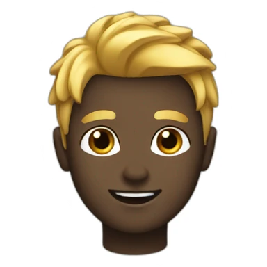 gold hair boy black brow sticker