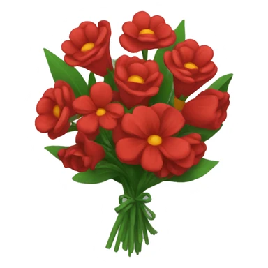 Red bouquet of flowers sticker