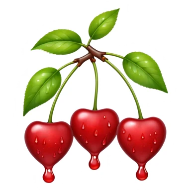 cherries dripping with water sticker