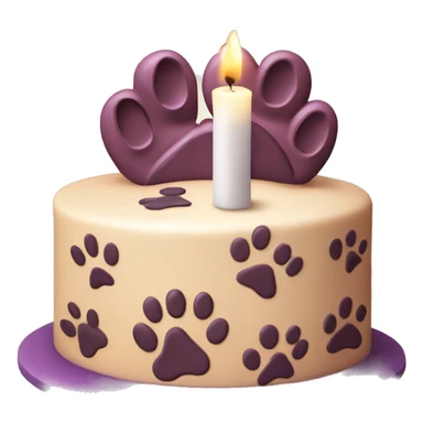 Paw print birthday cake with candle sticker