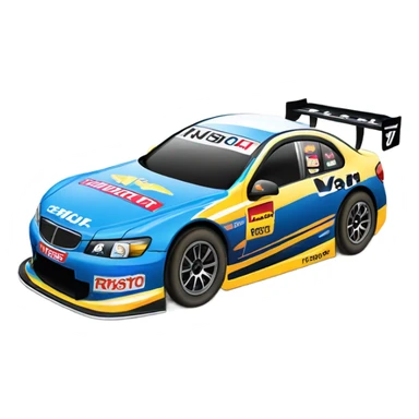 side view of v8 supercar racecar sticker