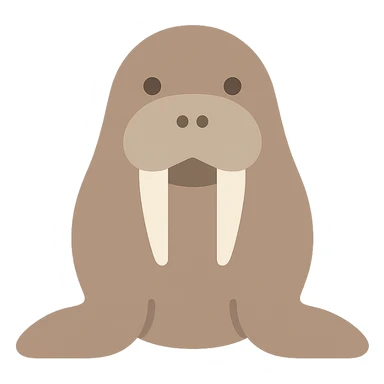 walrus, flat color icon, clean and modern sticker