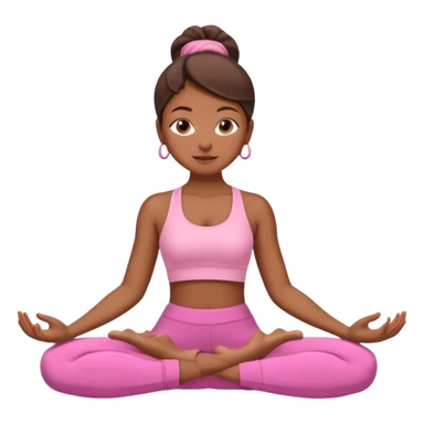 Pembe kıyafetli yoga yapan kız sticker
