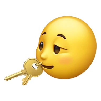 Yellow emoji sniffing a key  sticker