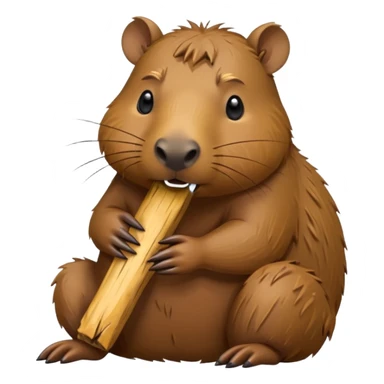capibara chewing wood sticker