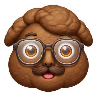 Pooop with glasses sticker