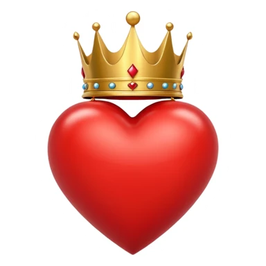 I want a red heart these emoji ❤️ and i also want a crown like this 👑 on it from front and it should be from a one side sticker